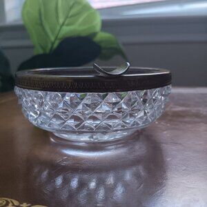 Antique Ornate Empire Style Bronze Glass Ashtray